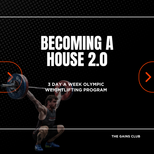 Becoming a House 3 Day a week Olympic Lifting Program FREE